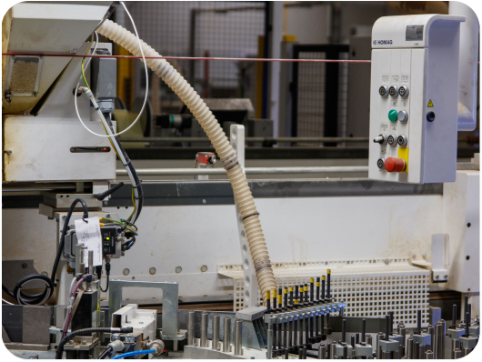 Manufacturing equipment with automated control panel and wiring